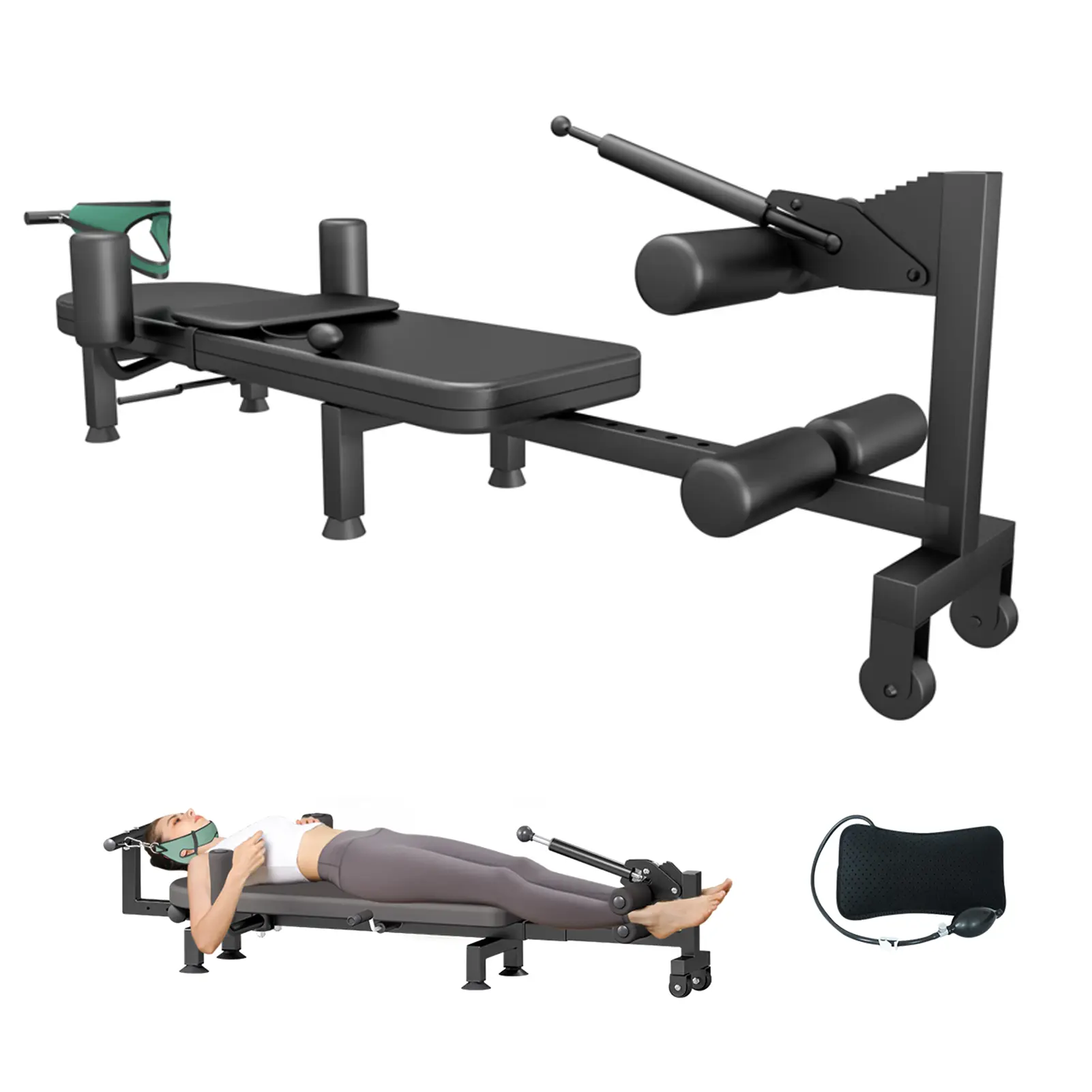 Fitness Full Body Traction Bed, Spine Stretcher Bed for Home, Massage Cervical Traction Bench & Lumbar Traction Bed, Lumbar Decompression Table, Alternative Inversion Traction Table