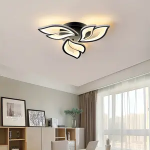 Modern Flower-Shaped LED Ceiling Light, 3-Color Switchable Flush Mount Fixture, 85-265V Hardwire Ceiling Lamp for Bedroom, Living Room, Hallway, Kitchen, Entryway, Office