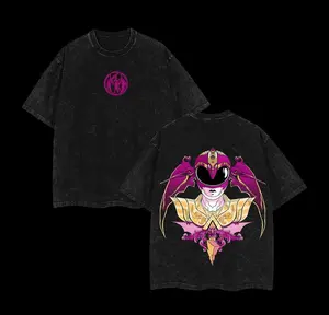 Pink Ranger - Power Rangers Anime Double Printed Vintage Washed Tee
