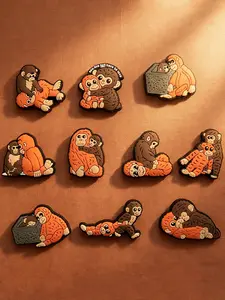 Cute Monkey Theme Jewelry Set, Shoe Charms & Bag Accessories, Detachable DIY Decorations, Perfect Gift for Birthday, Christmas, Valentine's Day