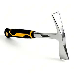 12.8" Manganese Steel Survival Pickaxe Tool, Compact Multi-Function Hand Tool with Ergonomic Shock-Absorbent Non-Slip Grip, Ideal for Digging & Outdoor Hiking, Tools