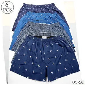 DORSU 6PCS Men's Premium Cotton Boxer Briefs - Soft and Breathable Fabric, Elastic Waistband That Doesn't Dig In, Reinforced Stitching for Durability, Suitable for Everyday Home and Casual Wear