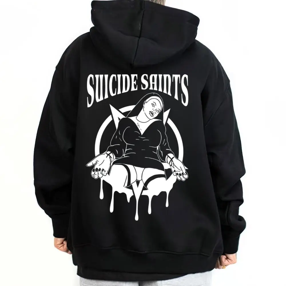 Suicide Saints Unisex Hoodie Sweatshirt T-Shirt Halloween Outfit Dark Style Printed Dark Style Printed Soft Street Style Casual