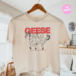 Western Goose Graphic Crop Tee Vintage Country Style Pigment Dyed Shirt