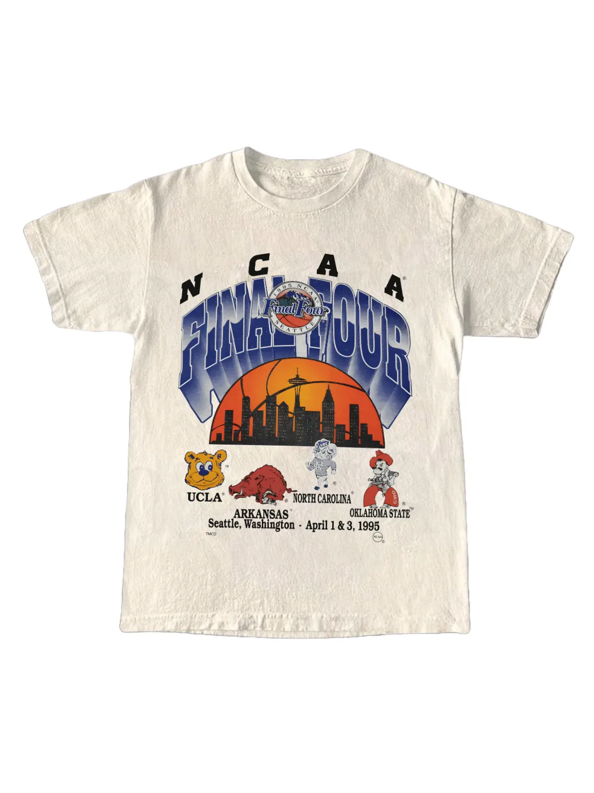 Men's 1995 Vintage Final 4 Seattle Basketball Graphic Tee, Retro College Championship Unisex Cotton T-Shirt