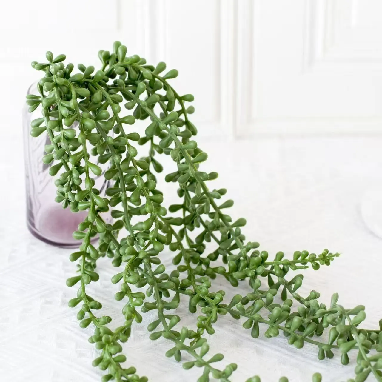 Realistic Faux Succulent Hanging Plant, Pearl Bead Greenery, Artificial Ivy Vine, Lifelike Fake Plant, Round Metal Wall Mount Shelf, Home & Garden Decor, Artificial Plants, Indoor/outdoor Use