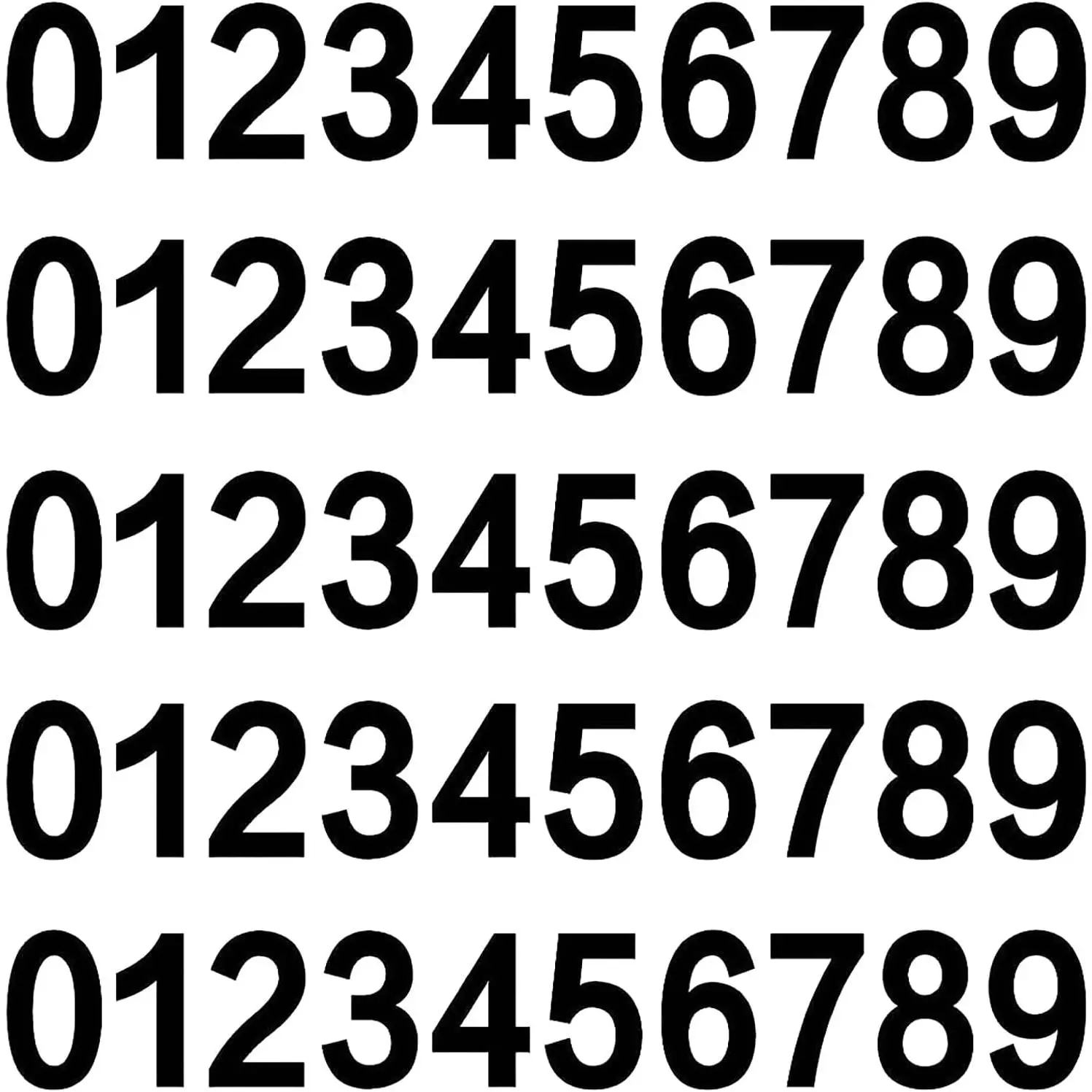 5 Sets 4 inch Mailbox Numbers Sticker 0-9 Decal  Cut Classic Style Vinyl  Number Self Adhesive for Signs, Door, , , Home, Address Number (Black)