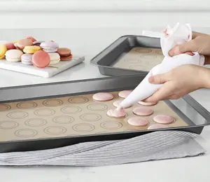 Macaron Silicone Baking Mat - Non-Stick Reusable Half Sheet for Macarons Pastries Cakes & Breads Back to School Baking Set