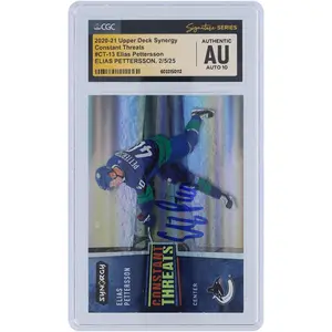 Elias Pettersson Vancouver Canucks Autographed 2020-21 Upper Deck Synergy Constant Threats #CT-13 CGC Fanatics Witnessed Authenticated Auto10 Card - Fanatics Authentic Certified
