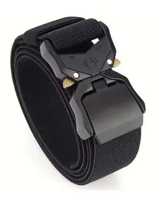 New Casual Outdoor Automatic Tactical Waist Belt, Snake Nylon Military Training Canvas Men's Pants Strap Leather Belt