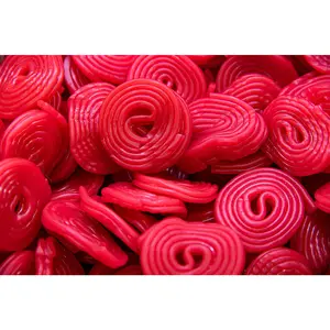 Strawberry Licorice Wheels - Sweet and Soft Candy with Strawberry Flavor - 4 oz & 8 oz & 1 lb Candy Bag Bonbon Snack