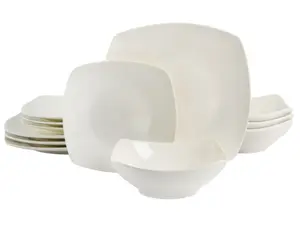 Everyday 12-Piece Dinnerware Set, Off White