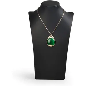 Black  Display Bust Leather Necklace Display Stand For Show(H11.8inch)