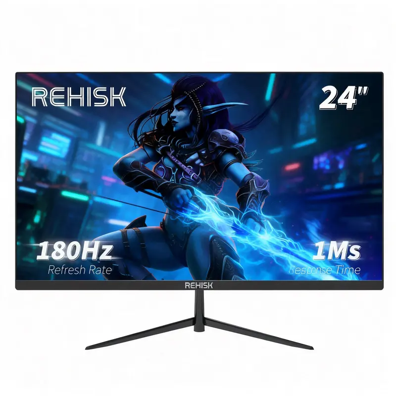 24" 180Hz Gaming Monitor – FHD 1080P IPS Display,1ms Response,AMD FreeSync,Built-in Speakers,100% sRGB,VESA,Borderless Design for Multi-Monitor Setup