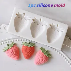 Sanlian Strawberry Silicone Mold, used for resin and candle making molds, for handmade candles, resin crafts, soap, jewelry casting, decoration, exclusively for handicraft enthusiasts, handmade decoration