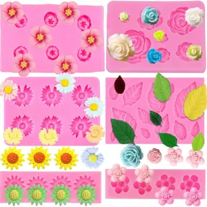 Daisy Rose Flower Leaf Sakura Silicone Mold, DIY Handmade Decoration, Baking Cake Mould, Candy Fondant Mold, Craft Supplies, Handmade Crafts