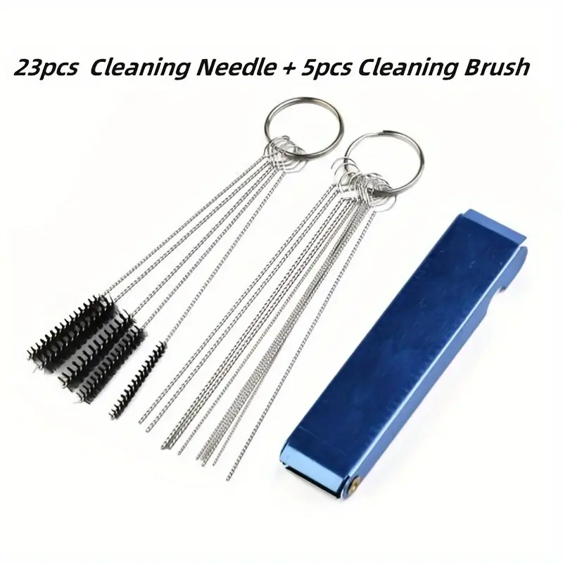 Keep Engine Running Smoothly with 28pcs Carburetor Carbon Dirt Jet Cleaner & Adjustment Tool Set - Stainless Steel & Aluminum with Needle & Cut Tip Cleaner for Automotive Vehicle Tool, Battery Cleaning Tools, Yard Mower, Automotive Maintenance Tools