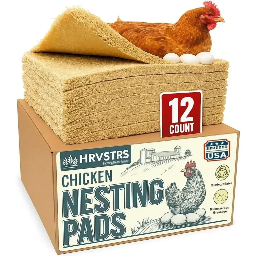Nesting Pads for Chicken Coop Accessories - 12 Pack - Aspen Bedding for Chicken Nesting Box Rabbit Hutch - Organic Chicken Supplies