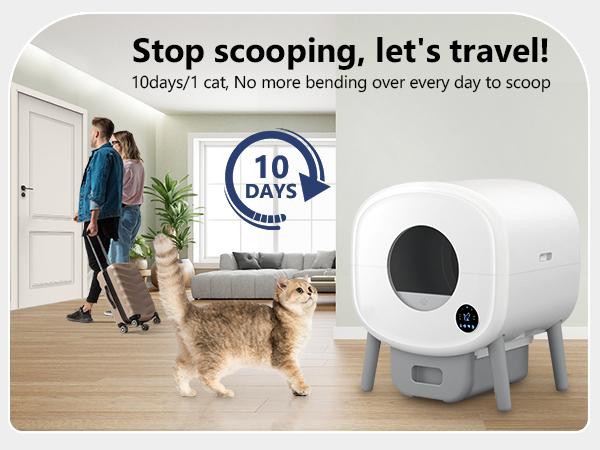 Self-Cleaning Cat Litter Box Automatic Self Cleaning Litter Box for Multiple Cats with Safety Protection and App Control Self-Cleaning Cat Litter Box Automatic Self Cleaning Litter Box for Multiple Cats with Safety Protection and App Control