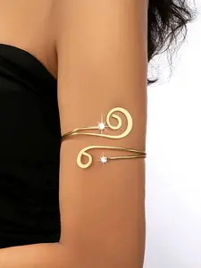 Women's Elegant Fashion Arm Cuff, Fashion Jewelry for Party, Daily Clothing Decor, Trendy All-match & Exquisite Jewelry for Birthday Gift, Wavy Cuff Bangle
