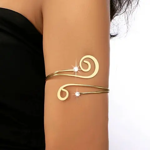 Women's Elegant Fashion Arm Cuff, Fashion Jewelry for Party, Daily Clothing Decor, Trendy All-match & Exquisite Jewelry for Birthday Gift, Wavy Cuff Bangle, Elegant Minimalist Bangle, Cuff Bracelet, Cuff Bangles Bracelets