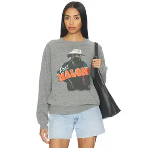DAYDREAMER Post Malone Posty Leanin Vintage Raglan Sweatshirt in Heather Grey