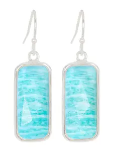 Amazonite Rectangle Drop Earrings, Handmade Jewelry, Gift For Her, Gemstone Earrings, Earrings Of The Day, Luxury Jewelry