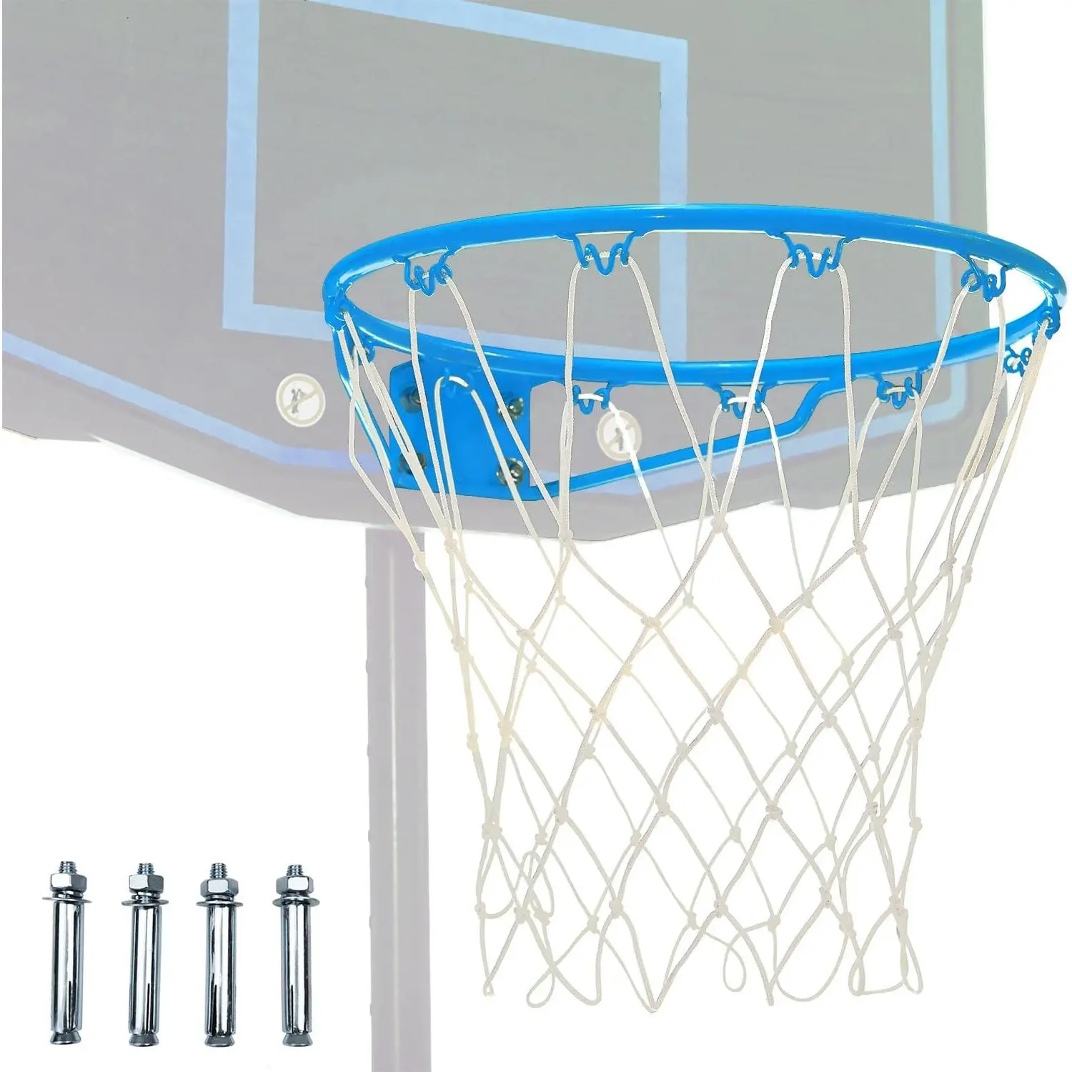 Rim Replacement for 14/16Ft Trampoline,  Hoop Wall Mount,  Ring with 2pcs Connect Hooks Indoor Outdoor, Part #   14 (Blue) Wall Mounted Heavy Duty  Rim   hoop foam  durable   rim basketball