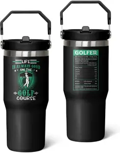 30 Oz Golf Tumbler Gifts for Men, golf cup Gift Golfing Lovers, Stainless Steel Insulated Golf Mug with Handle and Straw Gifts for Birthday, Fathers Day, Christmas, Water Bottles, Bottle