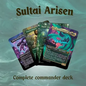 Sultai Arisen MTG Commander EDH Custom Art Proxy Deck – 100 Cards + Tokens, Turbo Lock Gift