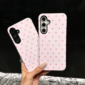 Pink Dot Dot Trend 2-in-1 phone case, suitable for Samsung Galaxy S21/22/23/24/25 Ultra/FE+, NOTE20 Ultra, A71/56/55/54/53/52/36/34/26/25/23/16/15/14/13/06. It's a Thoughtful Birthday Gift for Girlfriends, Boyfriends