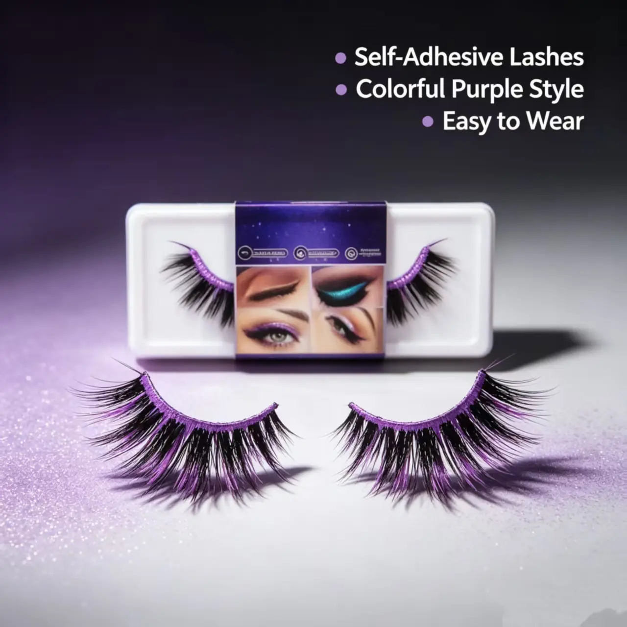 Fluffy Self-Adhesive Mink False Eyelashes - Glue-Free 3D Beauty Products Makeup Sticker Sheet with Integrated Eyeliner and Eyeshadow, Lightweight Daily Use Lash for Florida