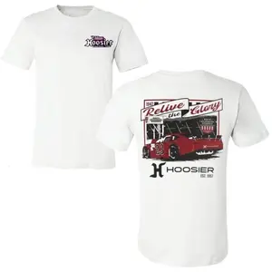 Hoosier Racing T-Shirt, Relive the Glory 2 Sides Design, Retro Race Car on Back Hoosier Tire Logo Front, Soft Cotton Blend Unisex Tee, Classic Motorsport Streetwear Gift for Fans