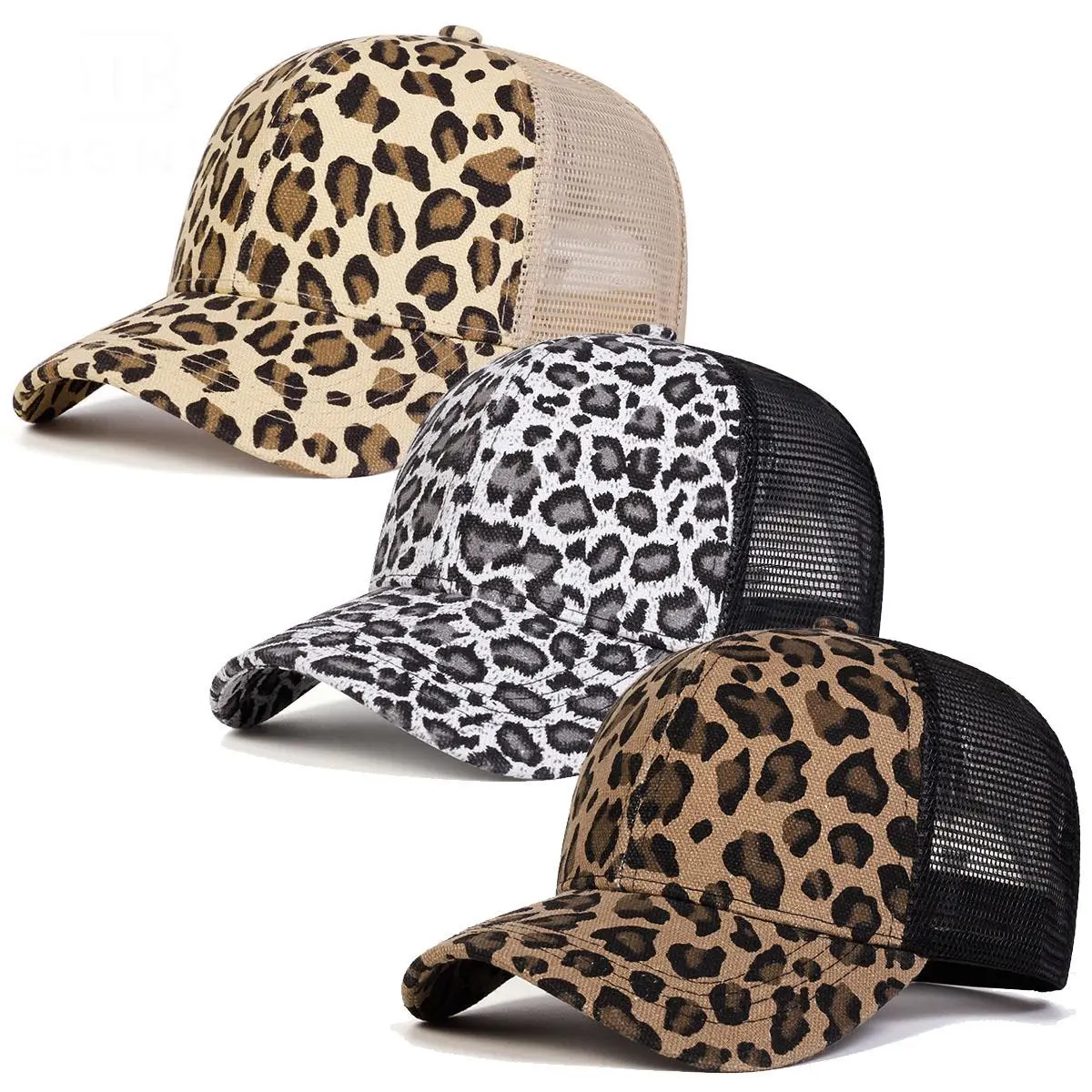 Unisex 3-Pack Trucker Hat Cotton Baseball Cap - New Spring/Summer Collection, Large Leopard Print, Sun Hat Sports & Outdoor Hat tiktokshopbacktoschool