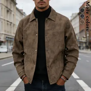 Men's Lightweight Casual Jacket with Snap Closure Single-Breasted Placket Retro-Style Lapel Coat Single-Button Cuffs Full-Body Tie-Dye Print Caramel Black Dark Gray for Daily Wear Office Vacation Business