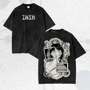 Vintage Cyber Horror1 Anime Washed Shirt