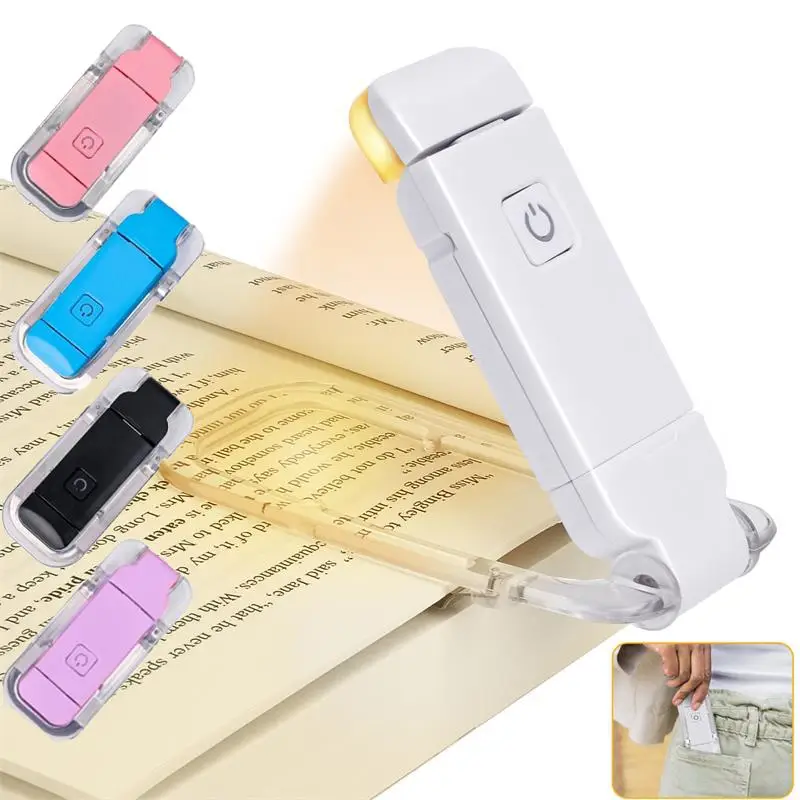 Pzsunly Portable Bookmark Light, USB Rechargeable LED Reading Light, Clip-on Reading Light, Bed Reading Eye Protective Light