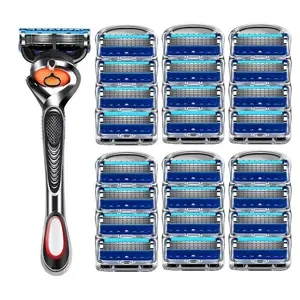 Manual Razor Set: 1 Razor Holder with Replaceable Heads, Men’s Beard Shaver & Precision Grooming Tool for Smooth Shaving"