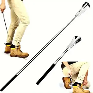 1pc Retractable Stainless Steel Elderly Shoe Puller, Shoe Assistant, Suitable For Both Men And Women