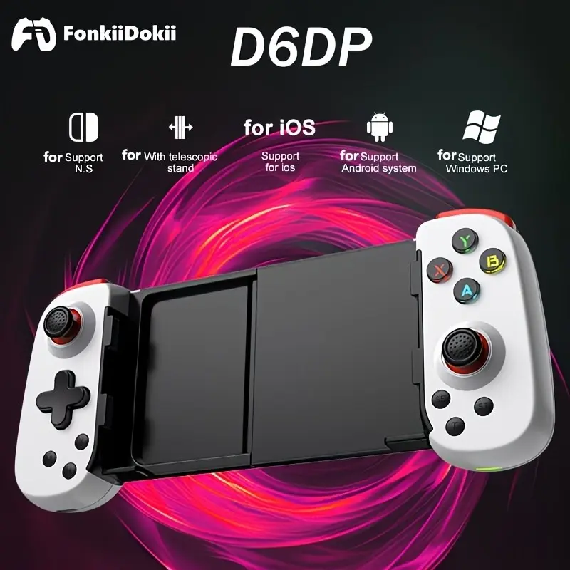[Wireless Game Controller] FonkiiDokii Wireless Game Controller - Compatible for SWITCH/ Android/ Apple IOS/ PC. Length: 5.5-7 Inches Key Features: Rapid Fire, Dual Vibration Motors, Hall Effect Triggers, Rear Macro Buttons