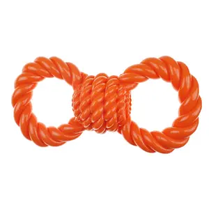 Infinity  TPR Tug Rope Dog Toy Figure 8, Orange