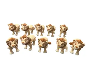 3d Printed multicolor Lion figurines printed in PLA plastic, great for decoration Traditional