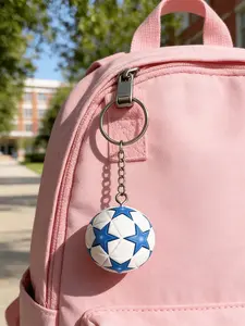 Champions League Star Soccer Ball Keychain, Mini Football Bag Charm Pendants, Sporty Bag Decoration Keychain, Stylish Bag Pendant for Backpack Purse, Ideal for Football Fans & Champions League Lovers