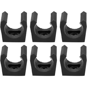 6pcs Black Plastic Lightweight Billiards Snooker Cue Locating Clip Holder Regular Fishing Rod Storage Clips Mini Single Holder Organizer Accessory for Pool Cue Racks