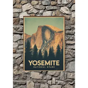 Yosemite National Park Frameable Vintage Poster | Travel Wall Art