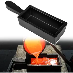 Upgraded 100 oz Troy Ounce  Bar Loaf Cast Iron Ingot Mold  for Custom Smelting Pouring Melting Casting Refining   Copper  Brass Precious Metals, 5.5 pounds