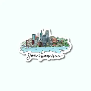 San Fransisco Skyline Waterproof Vinyl Sticker | SF Sticker | California Sticker | Cali Sticker