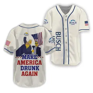 Trump Make American Drunk Busch Light Again Baseball Jersey Jersey Shirt, Trending Jerseys, Cosplay Jersey, Jersey, Jerseys Top, Gift For Him, Gift For Her, Jerseys Lover.