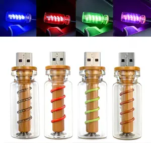 PCS Dimmable USB Touch Control Led Night Light, Glass Plug in USB Light Bulbs, Cute Interior Car Lights, Retro Led Ambient Lighting, Small Mood Lamp for Bedroom (MultiColoredThread)