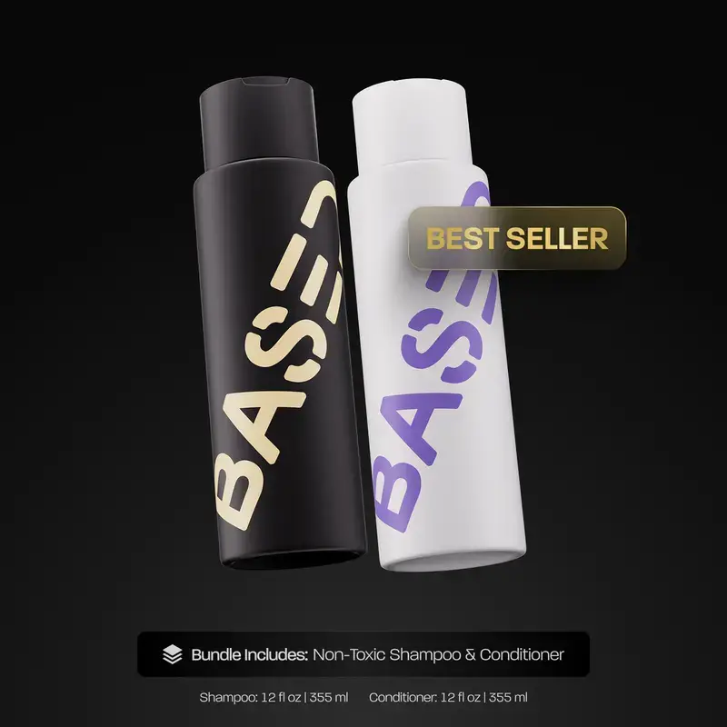 BASED Peppermint Hair Duo Shampoo & Conditioner, Deep Cleansing, Hydrating & Scalp‑Calming, Boosts Hair Volume, Science‑Backed Formula, 12oz Per Bottle